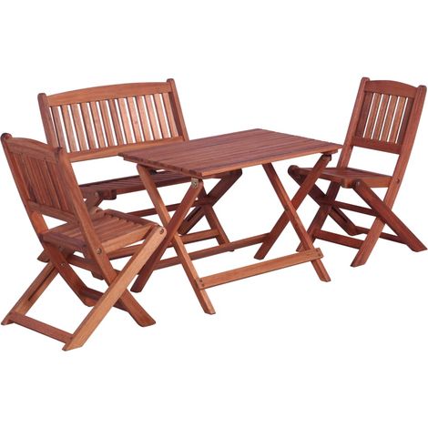 Set da pranzo per mobili da giardino Mobili da giardino per bambini in 4 pezzi eucalipto 020014224