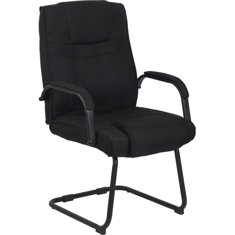 Chaise visiteur Attila tissu Noir / Noir (1/5)