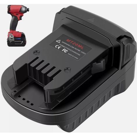 MT20ML Battery Converter Adapter for Milwaukee M18 18V Lithium Battery Power Tool, Convert Makita 18V 20V BL1830 BL1840 Battery to Milwaukee 18 MUMU Cordless Tool (1/4)