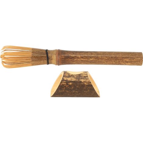 Porte-fouet à matcha en bambou, idéal pour le camping, avec fouet et brosse pratiques pour le thé matcha et autres accessoires de cuisine. (1/5)