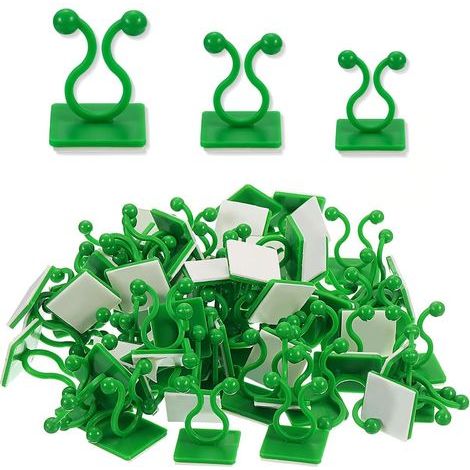 CCYKXA 90 Pieces 3 Sizes Self-Adhesive Plant Clips, Wall Mounted Vine Fixing Hooks, Climbing Plant Support Clips, Invisible Wall Clips for Gardening Vines and Vegetables (1/5)