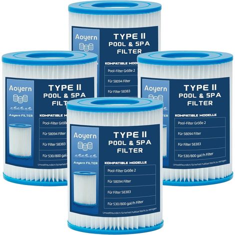 4er-Pack Filter der Größe 2 für 58383 - für Schwimmbadfilter für 58383 (1/5)