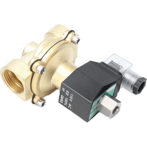 Zweiwege-Magnetventil aus Messing, glatte Oberfläche, einfache Installation, robust, langlebig, normalerweise offen, 110 V Wechselstrom (1/5)