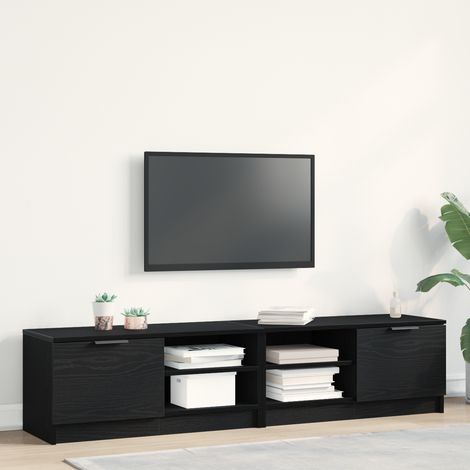 TV-Schränk 2 pcs Schwarz Eichen-Optik 80 x 35 x 36,5 cm