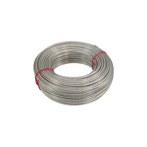 CAVETTO ACCIAIO ZINCATO RIVESTITO IN PVC TRASPARENTE- - ø mm.6 in rotoli da mt.100 - 100 mt