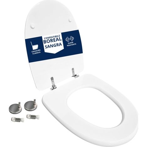 Copriwater Boreal Sangra legno rivestito in resina poliestere bianco (1/4)