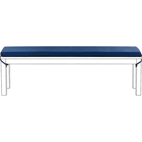 Bench Seat Pad Cushion Blue Solid Colour String Ties UV Resistant Set Pad TUSCANIA (1/5)