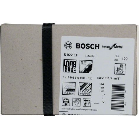 Bosch Säbelsägeblatt S 922 EF, Flexible for Metal, 100er-Pack
