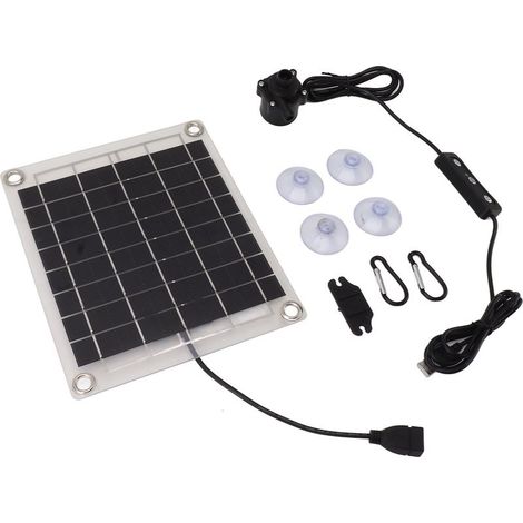 Kit pompe solaire immergée 20W pour fontaine bassin bain oiseaux irrigation débit réglable avec interrupteur (1/5)