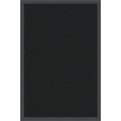 Zerbino antiscivolo per interni nero 40 x 60 cm facile da pulire design moderno PP nero 020058147