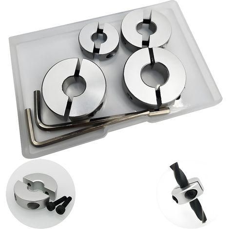 Lot de 4 Bagues de Butée en Alliage d'Aluminium - Régulateur de Position, Localisateur HSS, Limiteur de Profondeur - 6 mm/8 mm/10 mm/12 mm (1/5)