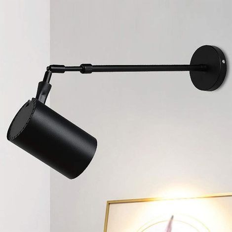 1 Applique murale,Spot LED télescopique,Bras long réglable,E27 20W,Intérieur industriel,Lecture Salon (1/5)