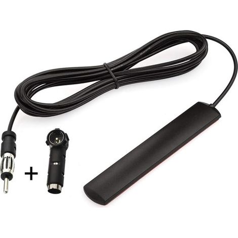 Antenna radio FM universale per auto, adatta al parabrezza, con adattatore ISO e cavo da 3 metri. (1/5)