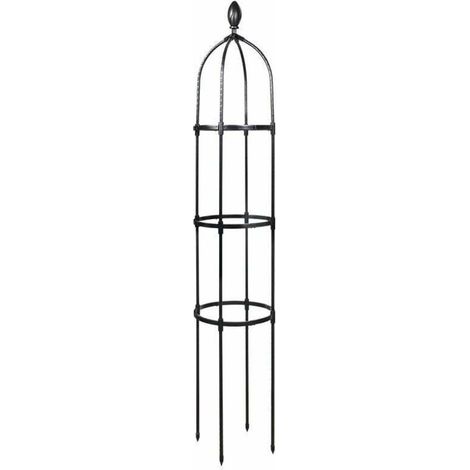 Traliccio da giardino 145 cm Colonna di supporto per rose rampicanti Ø 31,7 cm Obelisco da giardino-Crezuo