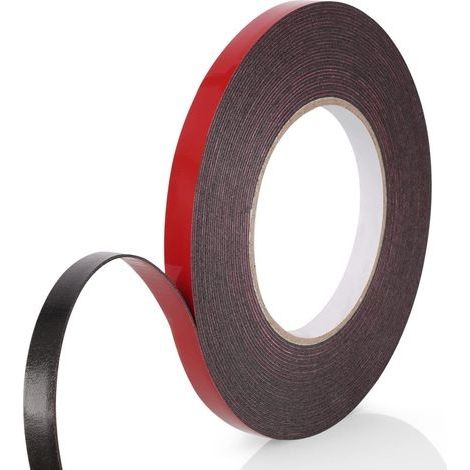 Scotch Double Face Extra Fort, 1 Rouleau (10MM10M) Noir Mousse PE Film Rouge Imperméable et ultra Résistant aux Hautes Températures Ruban de montage pour Voiture Fixation Maison et Bureau (1/5)