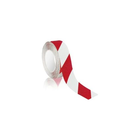Cinta adhesiva antideslizante [50 mm x 10 m] roja y blanca - impermeable para el-Crezuo