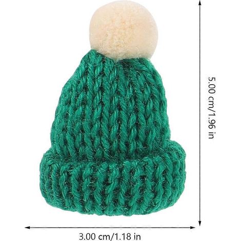 Lot de 10 mini bonnets tricotés, fournitures de loisirs créatifs, mini bonnets à pompons au crochet (couleurs assorties) (1/5)