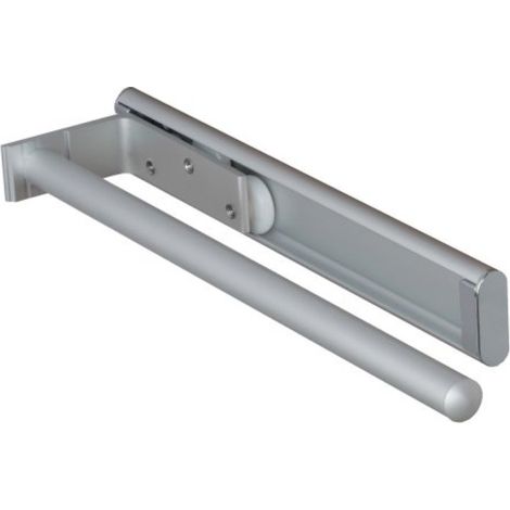 FACKELMANN Handtuchhalter / einarmig / Handtuchhalter mit Auszug / Maße (B x H x T): ca. 31 x 4 x 8 cm / Accessoires fürs Bad und WC / Material: Aluminium / Farbe: Silber / Breite: ca. 31 cm"-"86952 (1/4)