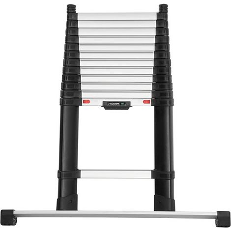 Scala telescopica 4.10m con sbarra stabilizzatrice - Gradini larghezza 80mm - Altezza mass. di lavoro 4.90m - TEL-72241BARR