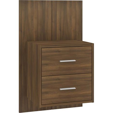 Maison Exclusive - Mesita de noche de pared marrón roble (1/5)