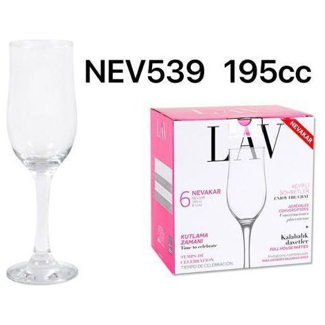 19,5 cls copa champan flauta sorbete nevakar nev539 caja 6 unidades