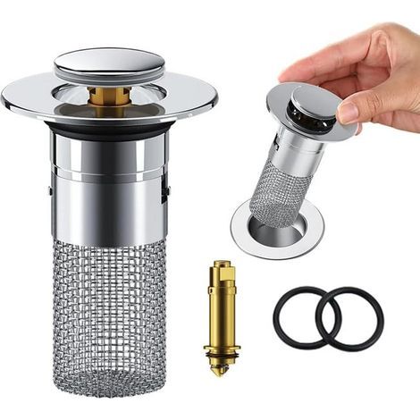 Kitchen colander, sink strainer, universal sink stopper, pop-up sink drain, anti-clogging filter with filter basket (1/5)