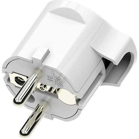 Spina SCHUKO FR/DE 16A+T con spina Salvaspazio Colore Bianco