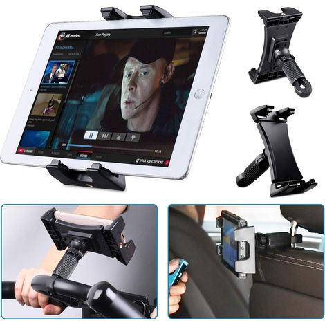 Support Tablette Vélo Spinning, Vélos d'appartement, Voiture Appui-tête, Tapis Course, Gymnase Guidon, Microphone Supporter réglable 360 ° pour 4.7-12.9" Tablette (1/5)