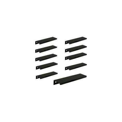Juego de 10 tiradores negros, tiradores para muebles negros - Tiradores invisibles, tiradores para armarios de cocina negros, tiradores para muebles de aleación de aluminio negro mate, espaciado entre