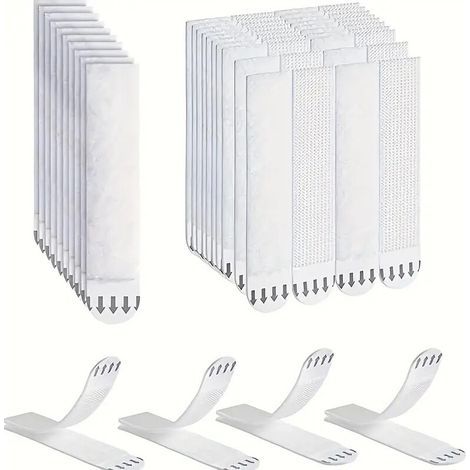 36 pares de colgadores de cuadros sin taladrar, montaje en pared sin dañar la superficie, tiras adhesivas para colgar cuadros, clips adhesivos para marcos y decoraciones navideñas. (1/5)