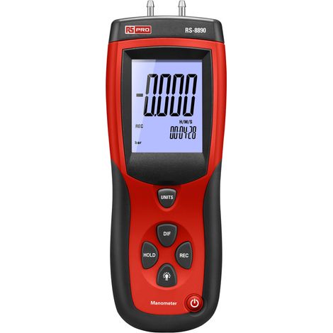 Manomètre RS PRO RS-8890 0.137 bar, 0.14 kgcm², 2psi max, Différentielle, Jauge ( Prix pour 1 )