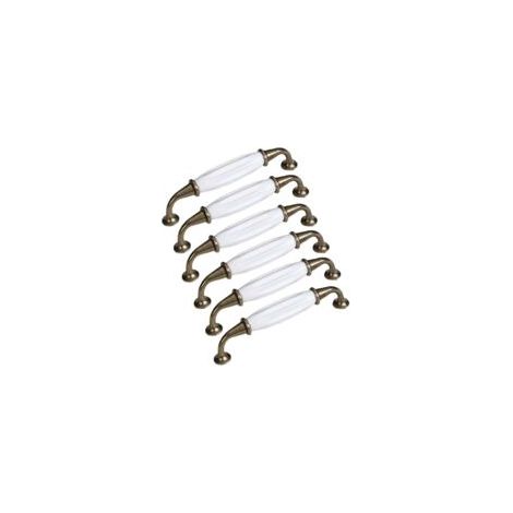 Juego de 6 tiradores para muebles, pomos de cerámica clásicos para armarios y cajones, ideales para el hogar, la cocina o la oficina - Crezuo