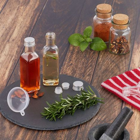 Mini bottiglie di vetro con tappo a vite - set da 100 ml