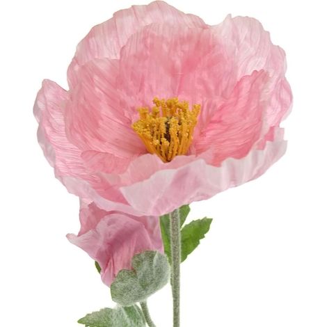 EVERLANDS Riesenmohn Rosa 2 Blüten & 1 Knospe Ø 12 cm 106 cm - Kunstblumen (1/3)