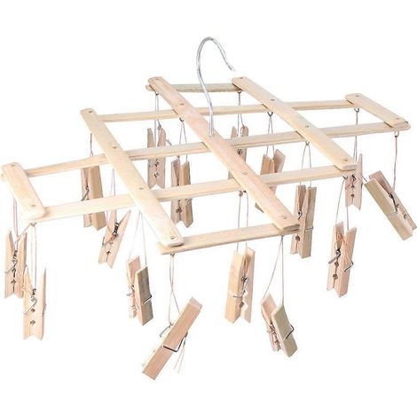 Étendoir à linge en bambou, étendoir à sous-vêtements, étendoir à chaussettes, étendoir suspendu en bambou-4218cm (1/4)
