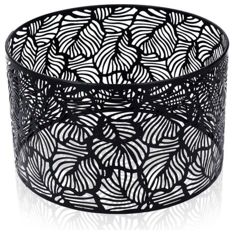 Abat-jour tambour universel moderne noir pour ampoules E14 E27 25x16 cm, lampe à dissipation thermique (1/5)
