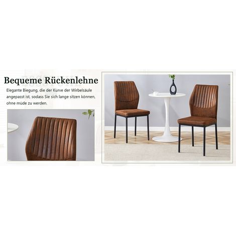 Silla de comedor, set de 4, 43 x 42,6 x 93 cm, marrón y negro (1/5)