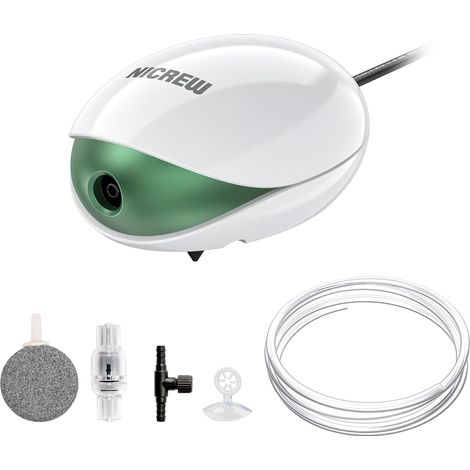 Pompe à Air Aquarium Jusqu'à 150 L, Bulleur Aquarium Ultra-Silencieux 35 DB avec Un Pierre à Bulles, 1,7 W (1/5)