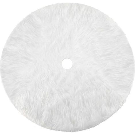 Gonna per Albero di Natale Bianca in Peluche Neve, Decorazioni per Albero di Natale, Tappetino Natalizio Copribase, 31 Pollici / 78 cm (1/5)