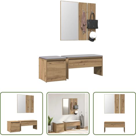 Flurbank - Garderoben-Set Artisan-Eiche Holzwerkstoff (1/5)