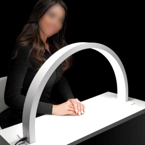 Lampe Beauté De Bureau Demi-Anneau Lune à Ongles et Cils, à Intensité Variable LED 30 W avec Luminosité RéGlable en Trois Couleurs 3000 à 6000 K,White2 (1/2)