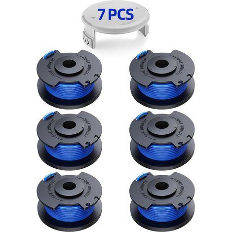 Lot de 7 fils de rechange pour coupe-herbe Ryobi One+ AC14RL3A, recharge de 0,065 pouce, compatible avec les coupe-bordures Ryobi 18 V, 24 V et 40 V (6 fils de coupe, 1 capuchon de coupe)