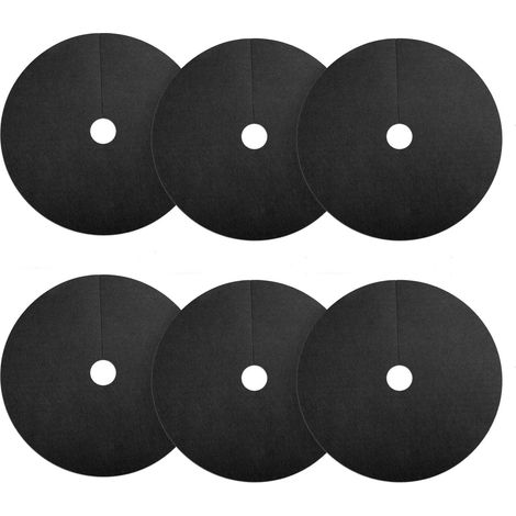 Anneaux de support ronds noirs pour plantes, lot de 6, diamètre 30 cm, trou de 4 cm, épaisseur 2 mm (1/5)