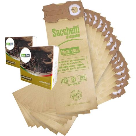 Sacchetti folletto vk 121 vk 122 vk 120 16pz granuli caffe sprintosa compatibili