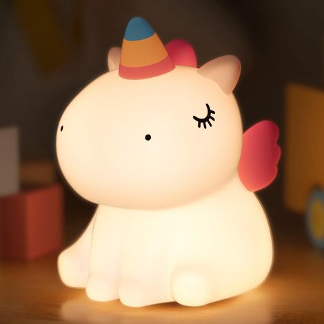Veilleuse Licorne Rechargeable 7 Couleurs LED - 3 Niveaux Luminosité Tactile - Cadeau Nouveau-Né Filles (1/5)