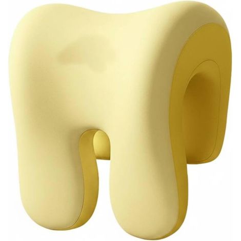 Bürokissen, ergonomisches Kopfstützkissen, Ruhekissen, Stuhlkissen, Memory-Schaum, Nackenstütze, weicher, atmungsaktiver Bezug, doppelt gelb (1/5)