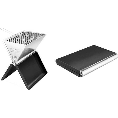 Barbecue pliable en acier inoxydable Noir (1/5)