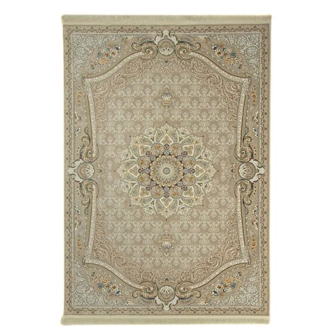 Tapis persan Sheeyla  - 150x100cm, Rectangular - 100% Acrylique - Tissé - Vert olive