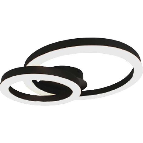 V-TAC VT-7787 LED-Deckenleuchter mit 2 überlappenden Ringen, modernes Design, 20 W, D: 450–105 mm, schwarze Farbe, 3000 К – Artikelnummer 7000
