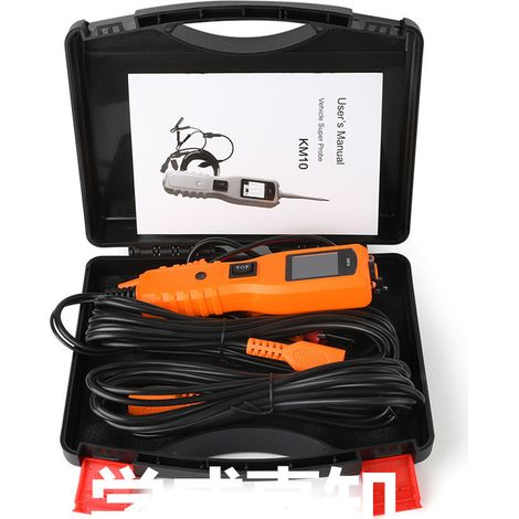 Testeur de circuit automobile KZYEE KM10 sonde multifonction 12V 24V, mesure tension courant polarité continuité relais alimentation démarreur alternateur kit coffret transport plage -20°C à 40°C (1/5)